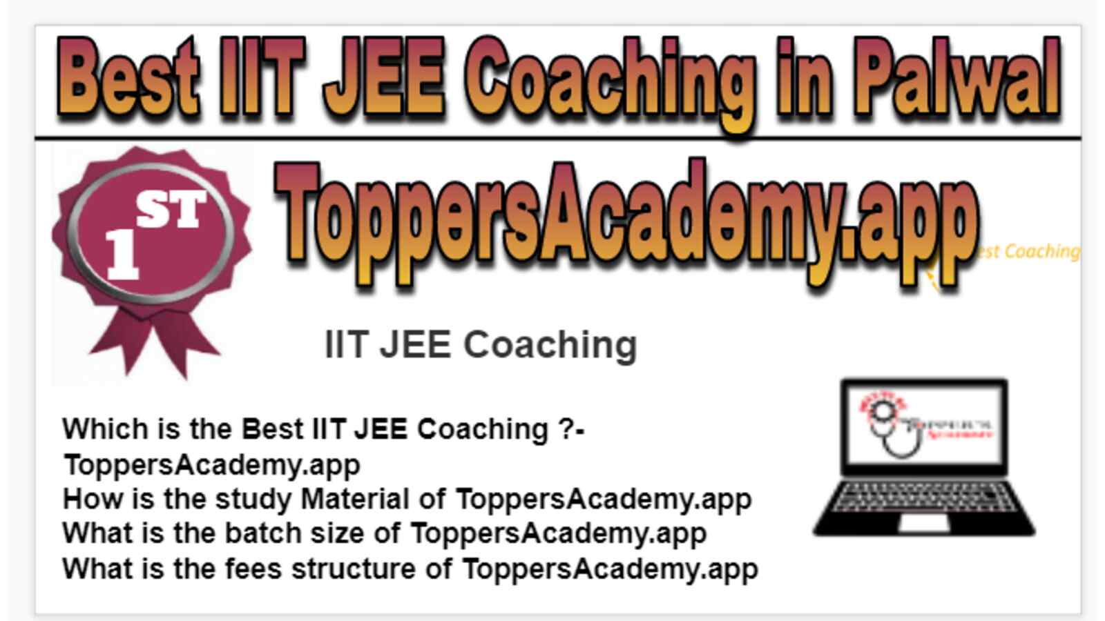 Rank 1 IIT JEE Coaching Institute in Palwal