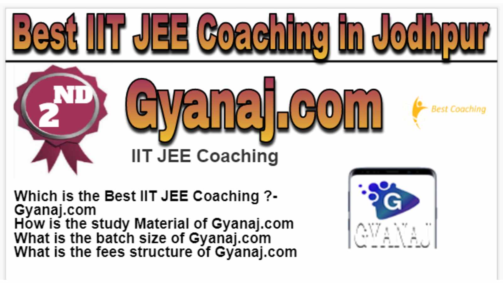 Rank 2 Best IIT JEE Coaching in Jodhpur