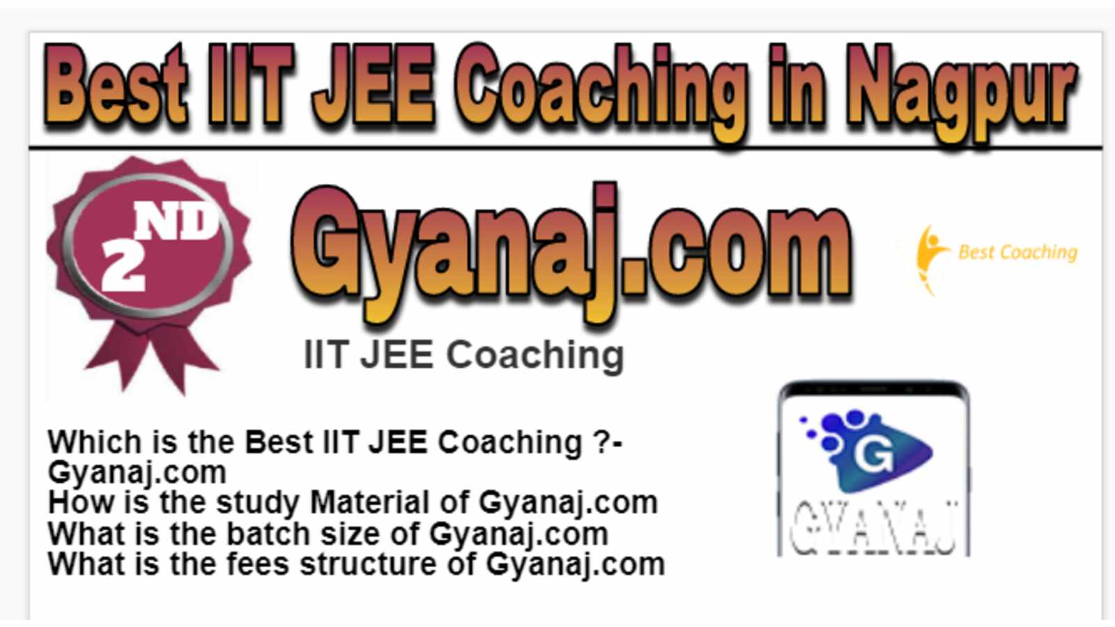 Rank 2 Best IIT JEE Coaching in Nagpur