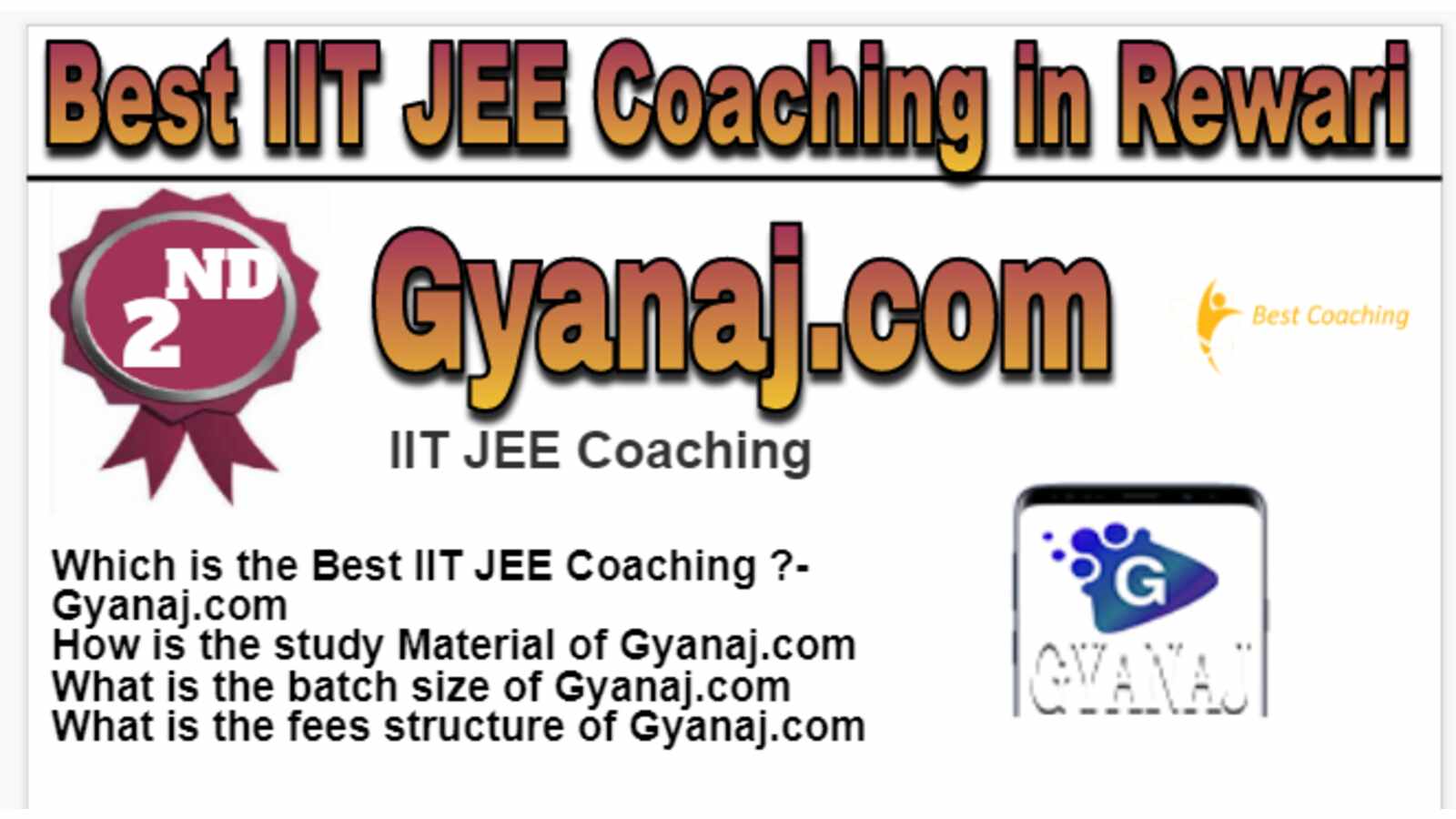 Rank 2 Best IIT JEE Coaching in Rewari
