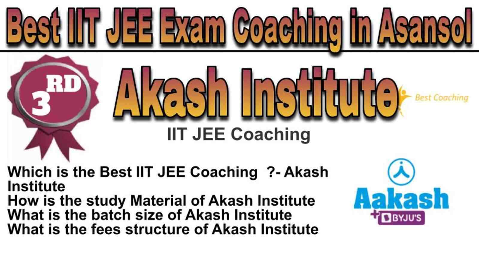 Rank 3 Best IIT JEE Coaching in Asansol