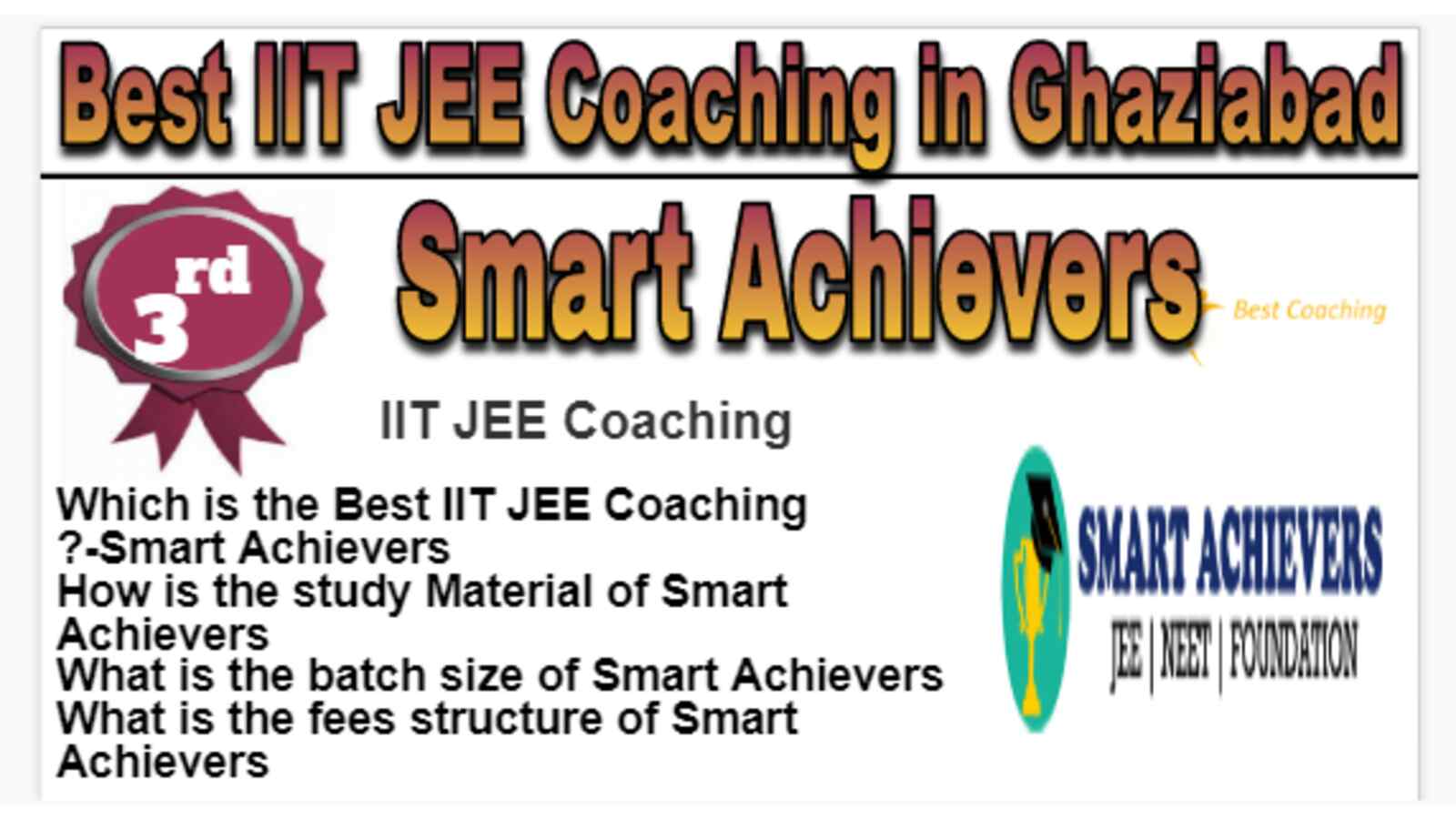 Rank 3 Best IIT JEE Coaching in Ghaziabad