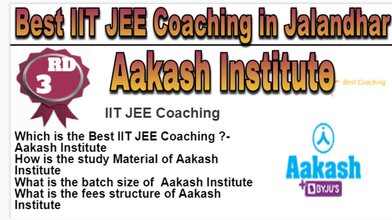 Rank 3 Best IIT JEE Coaching in Jalandhar