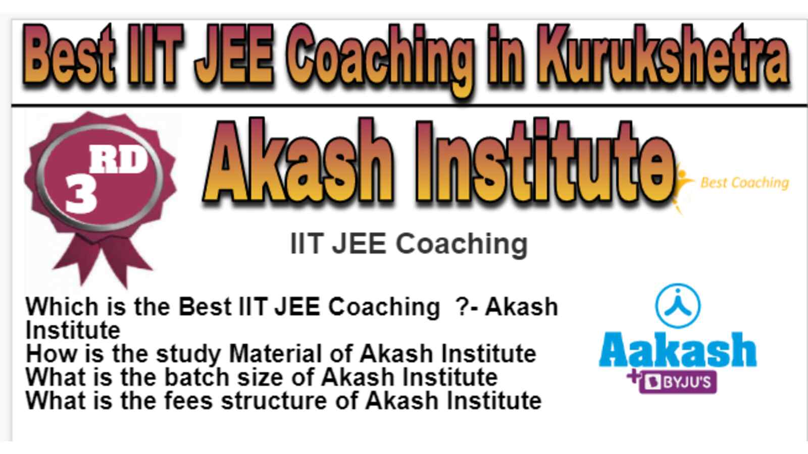 Rank 3 Best IIT JEE Coaching in Kurukshetra