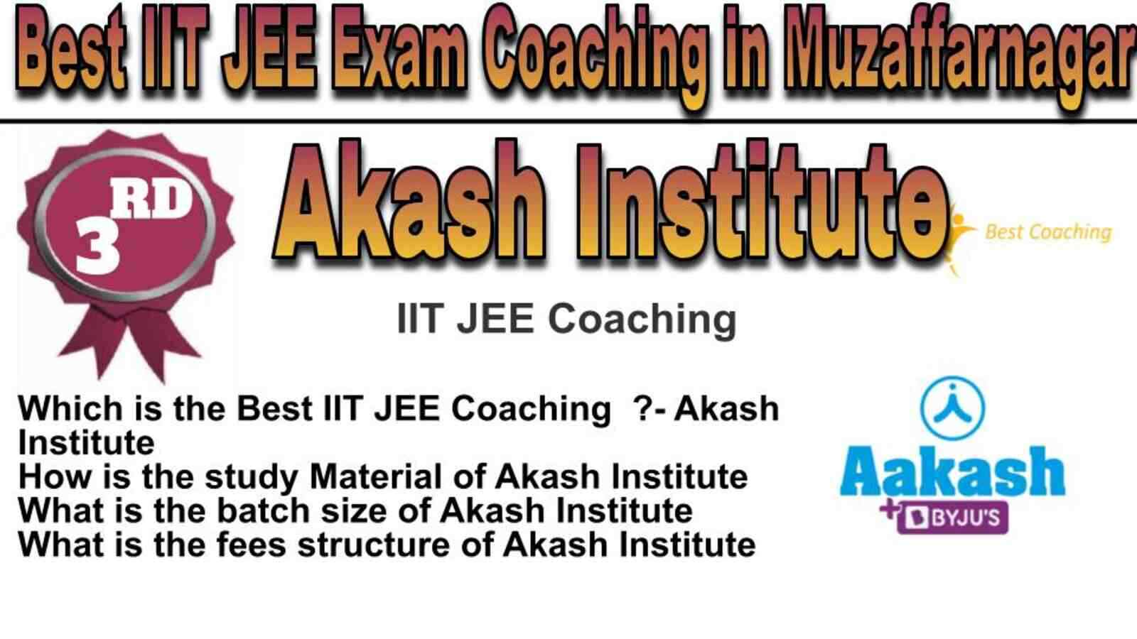 Rank 3 Best IIT JEE Coaching in Muzaffarnagar