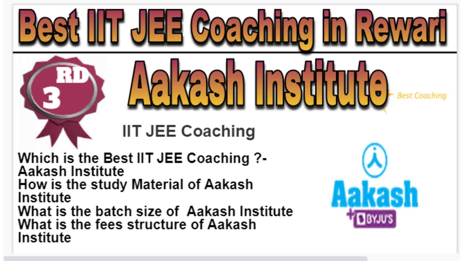 Rank 3 Best IIT JEE Coaching in Rewari