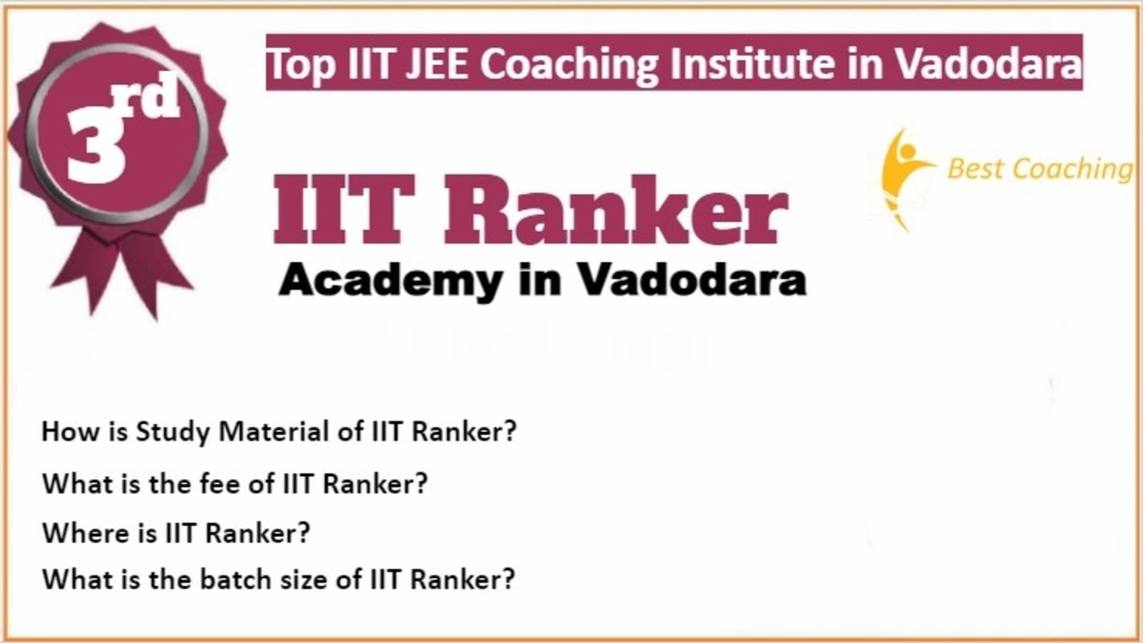 Rank 3 Best IIT JEE Coaching in Vadodara