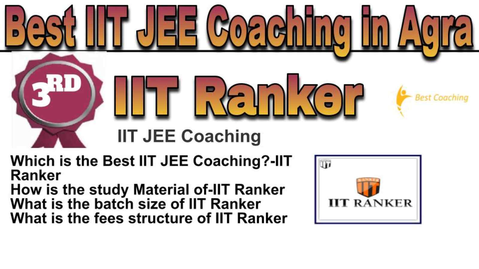 Rank 3 best IIT JEE coaching in Agra