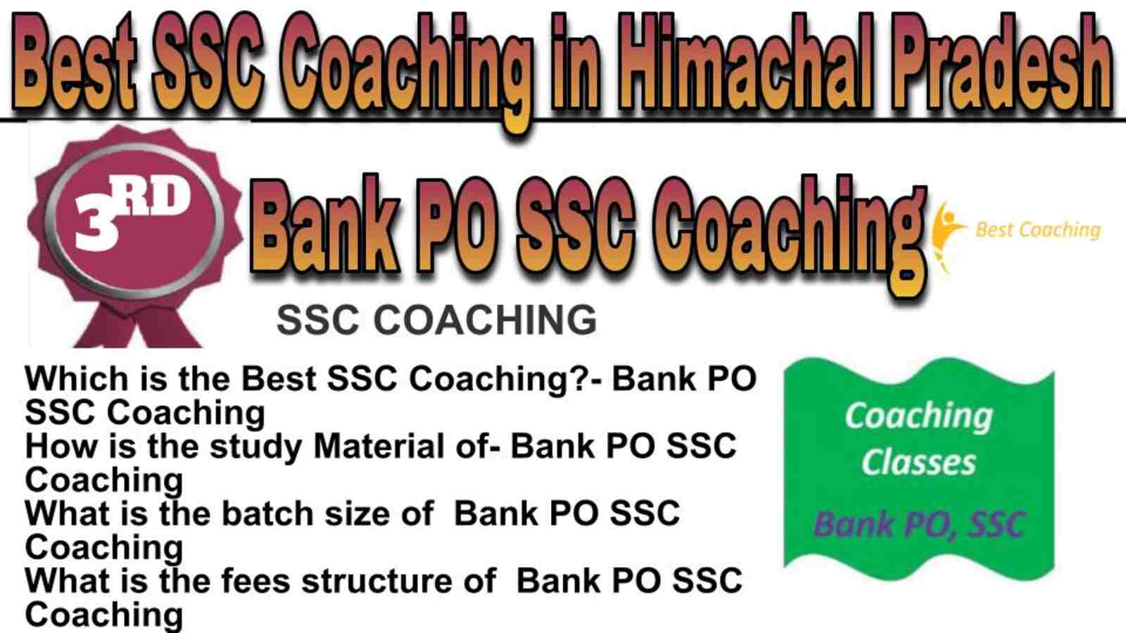 Rank 3 best SSC coaching in Himachal Pradesh