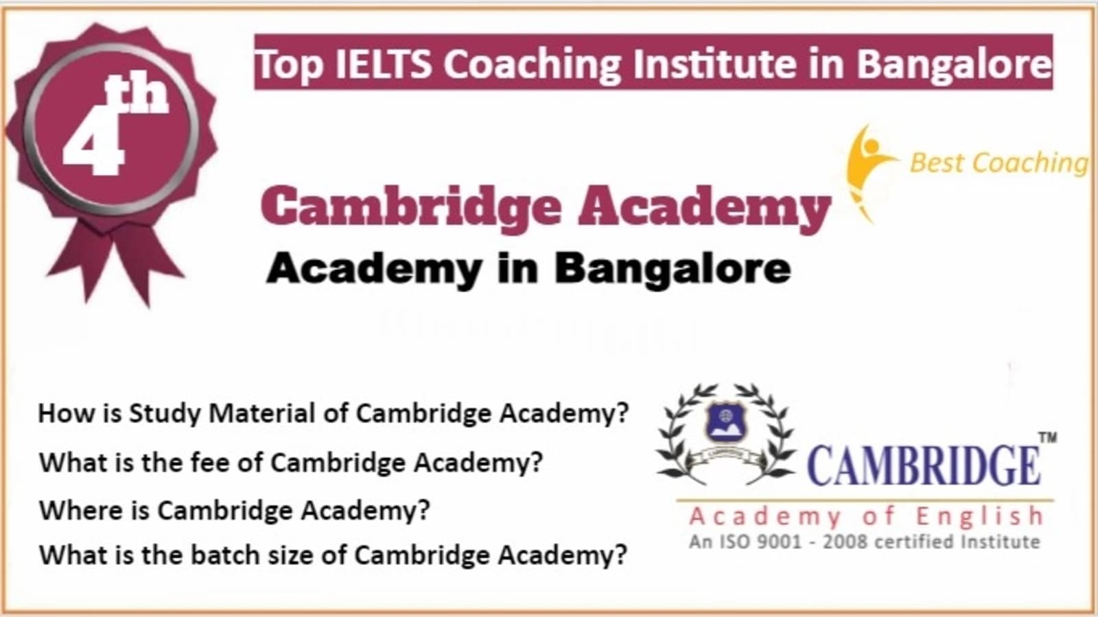 Rank 4 Best IELTS Coaching in Bangalore