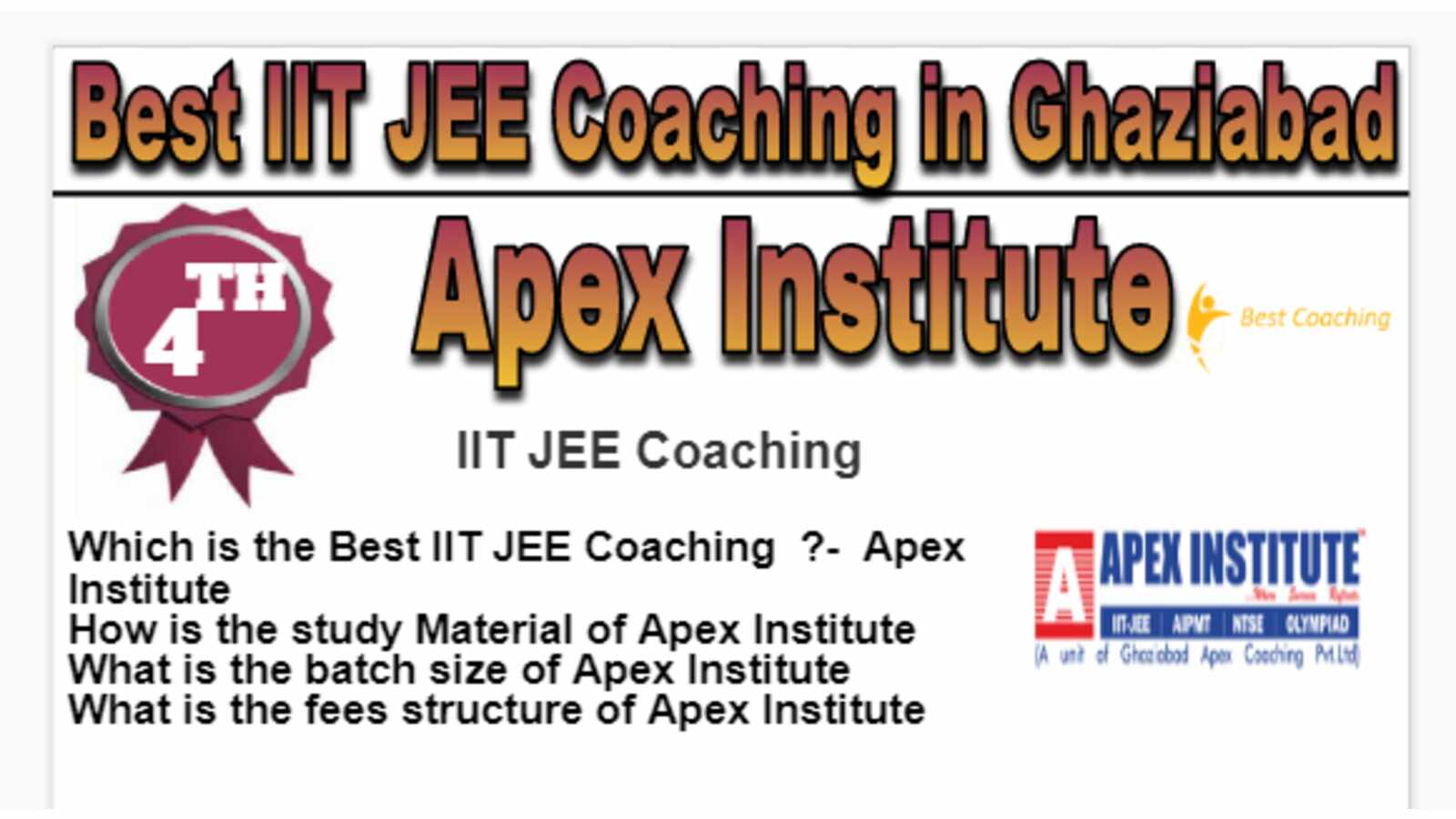 Rank 4 Best IIT JEE Coaching in Ghaziabad