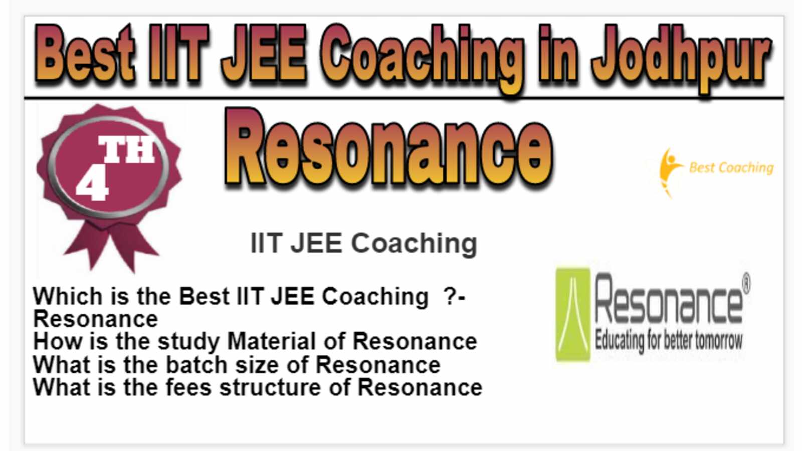Rank 4 Best IIT JEE Coaching in Jodhpur