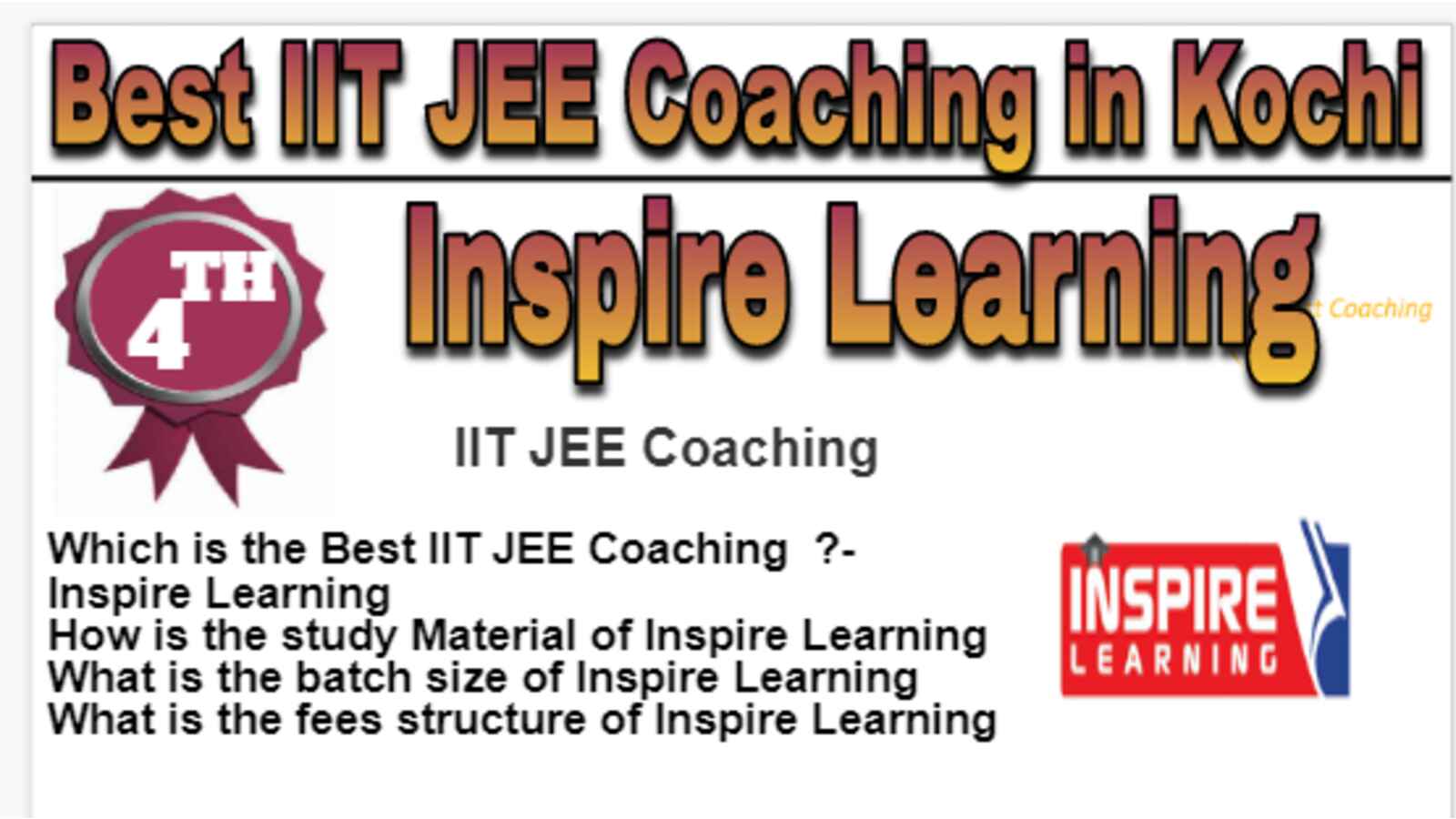 Rank 4 Best IIT JEE Coaching in Kochi