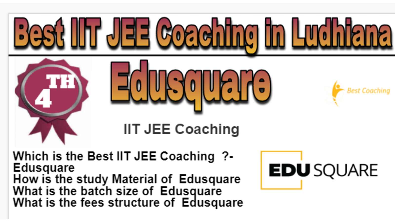 Rank 4 Best IIT JEE Coaching in Ludhiana