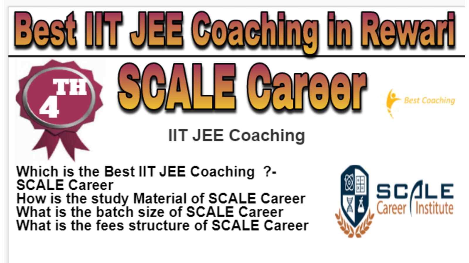 Rank 4 Best IIT JEE Coaching in Rewari