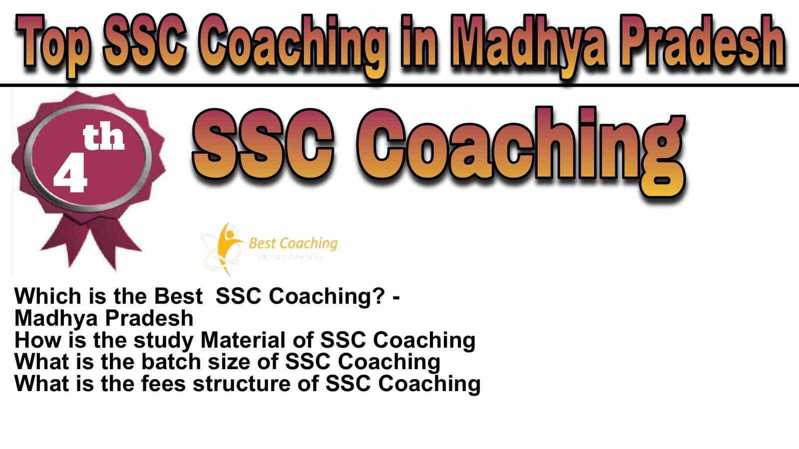Rank 4 Best SSC Coaching in Madhya Pradesh