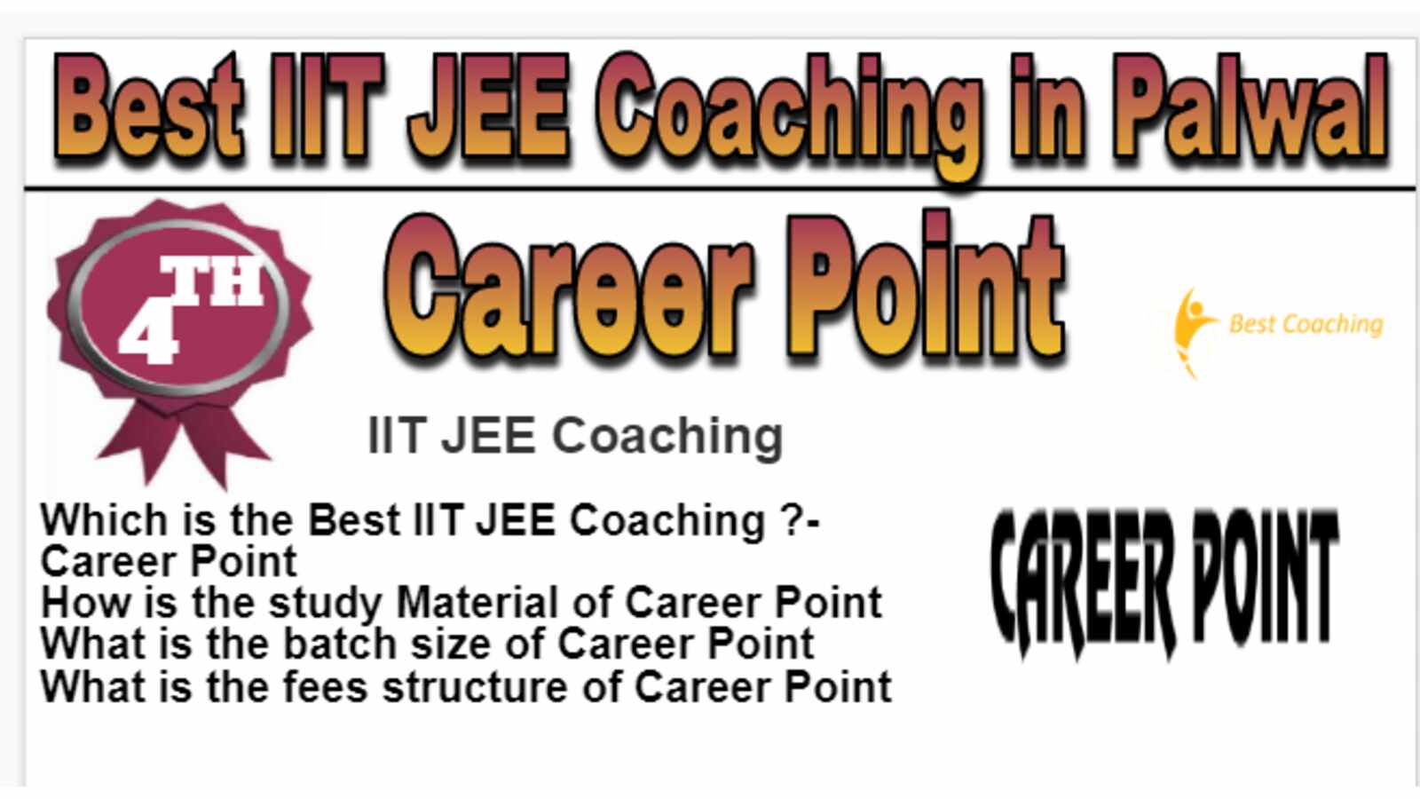 Rank 4 IIT JEE Coaching Institute in Palwal