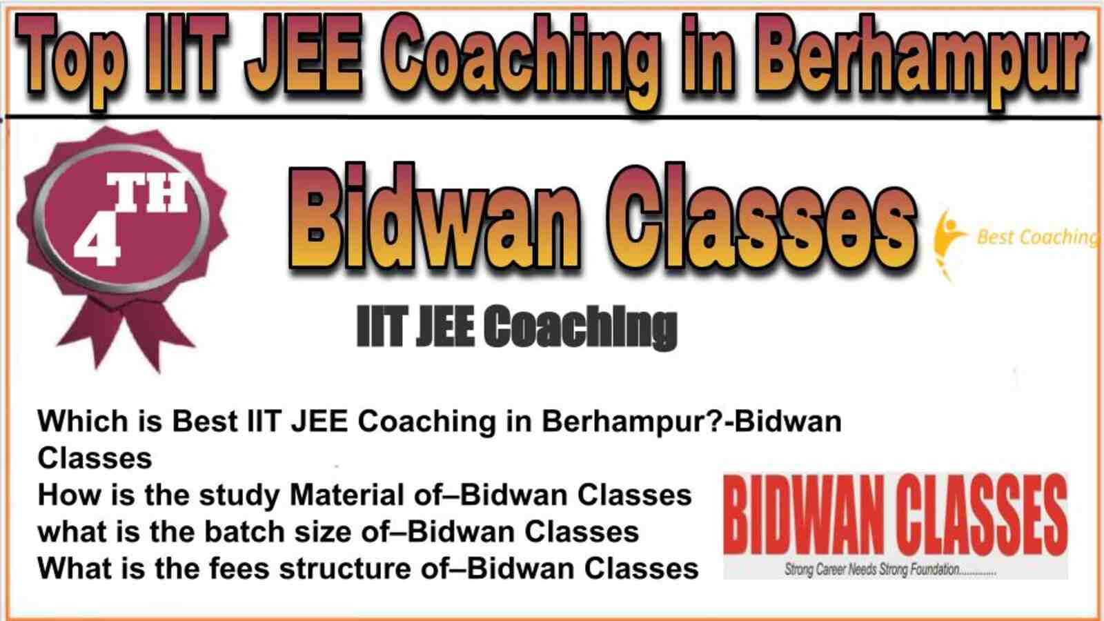 Rank 4 top IIT JEE coaching in Berhampur