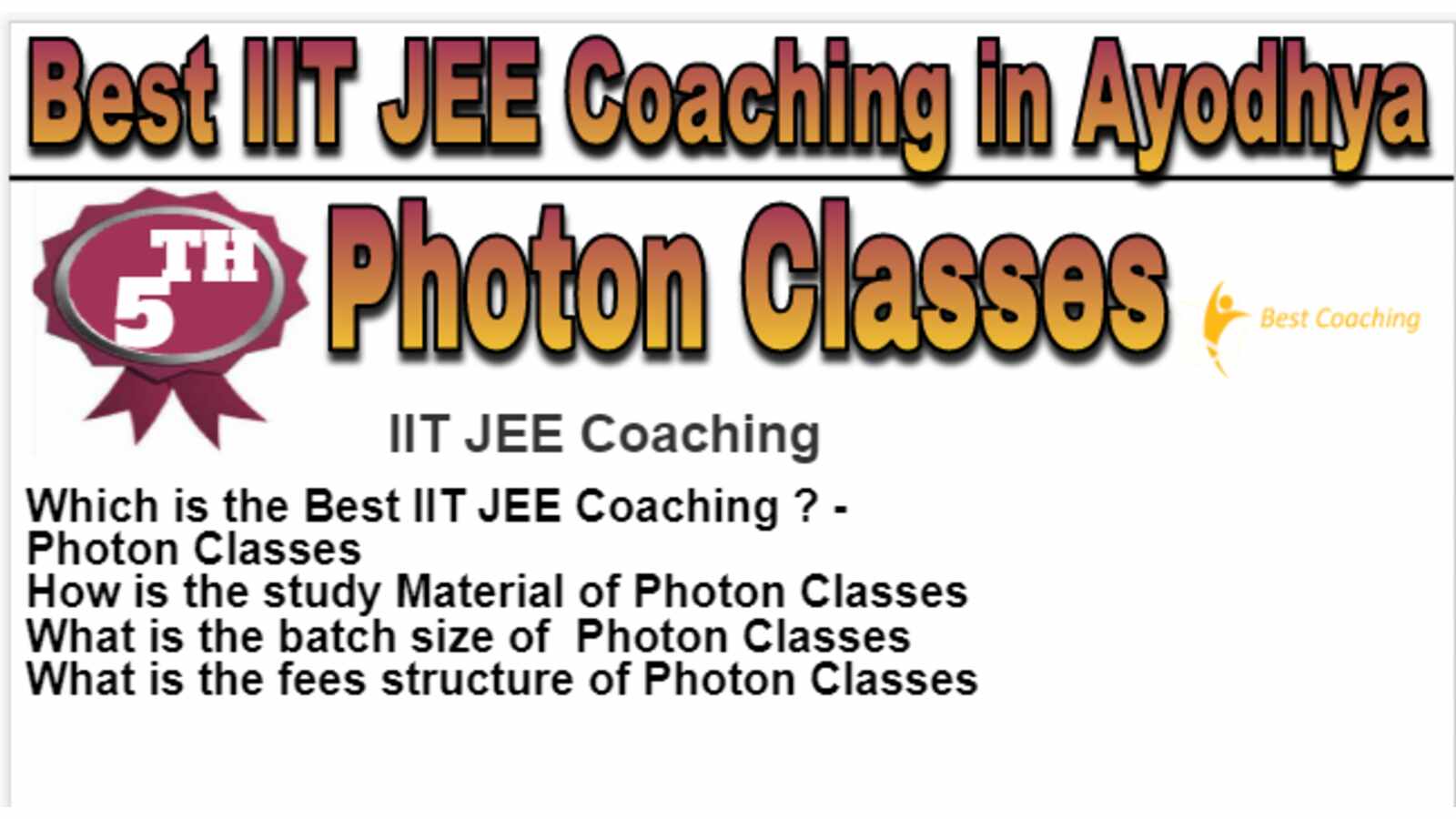 Rank 5 Best IIT JEE Coaching in Ayodhya