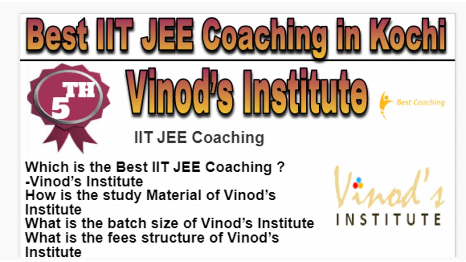 Rank 5 Best IIT JEE Coaching in Kochi