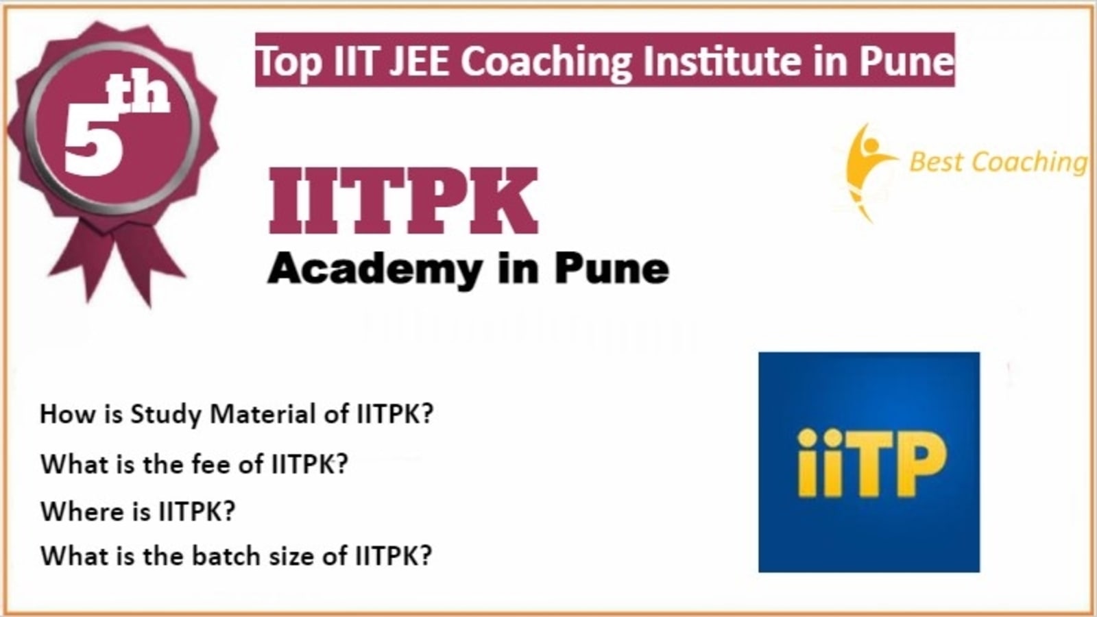 Rank 5 Best IIT JEE Coaching in Pune