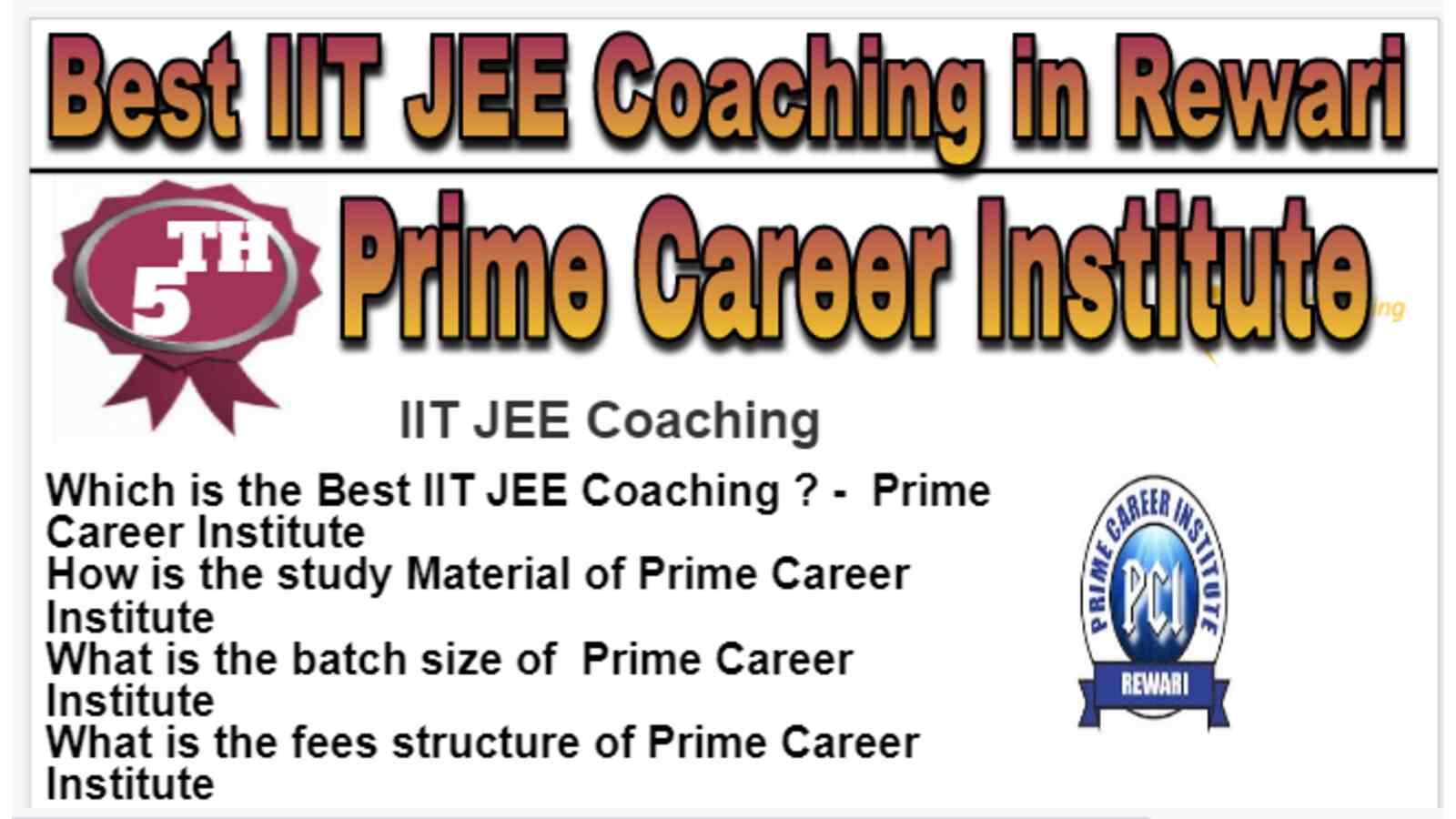 Rank 5 Best IIT JEE Coaching in Rewari