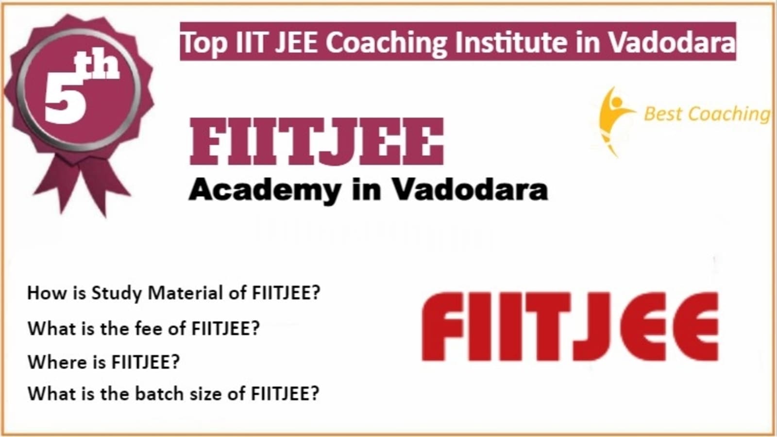 Rank 5 Best IIT JEE Coaching in Vadodara