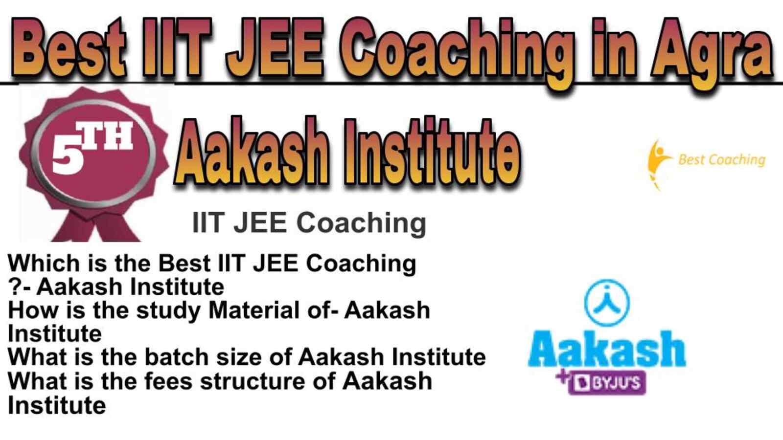 Rank 5 best IIT JEE coaching in Agra