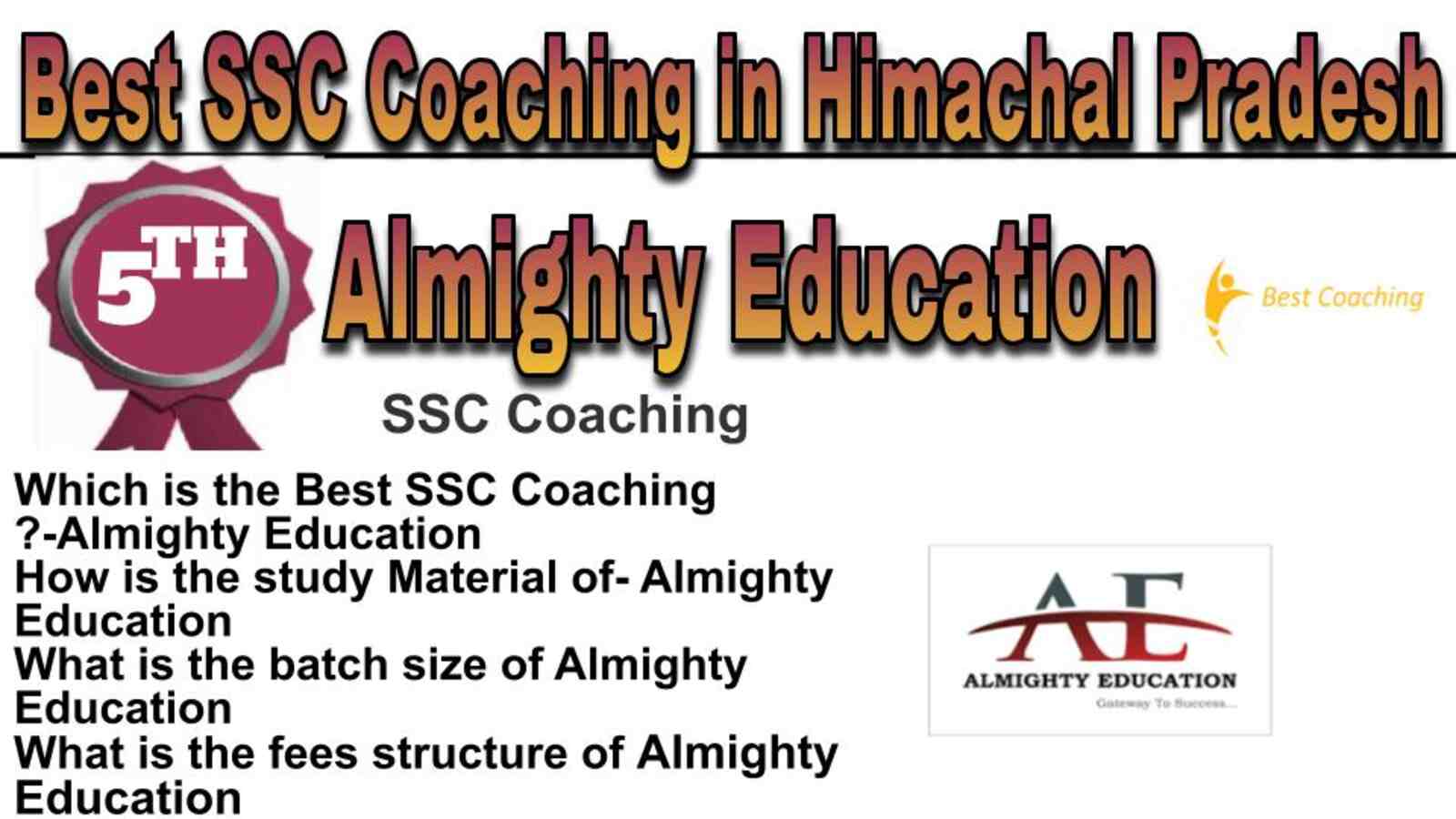 Rank 5 best SSC coaching in Himachal Pradesh