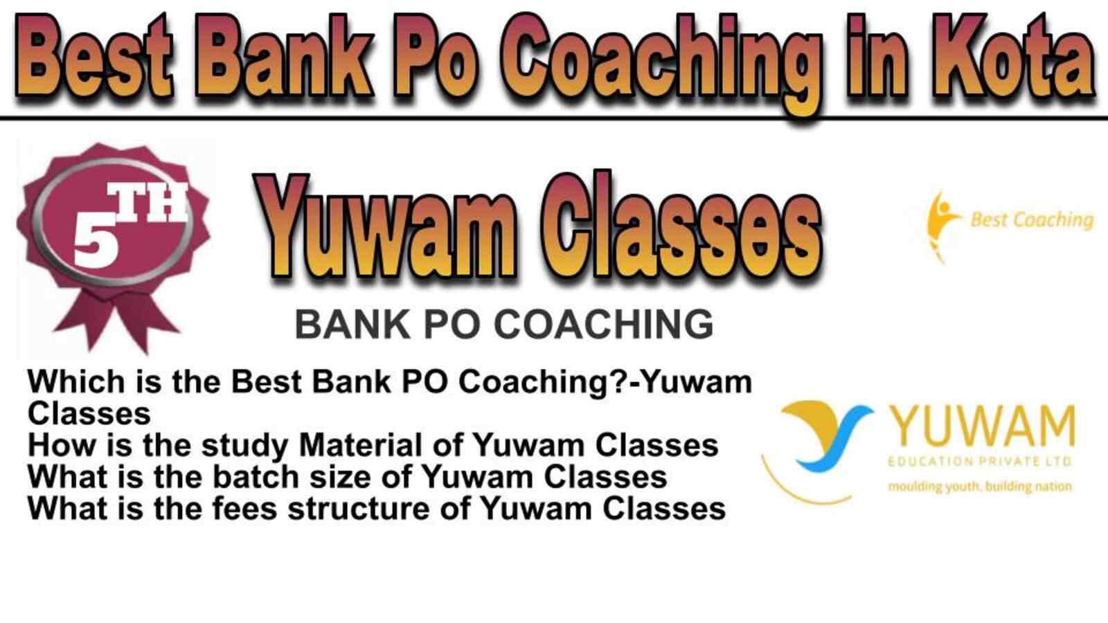 Rank 5 best bank po coaching in Kota