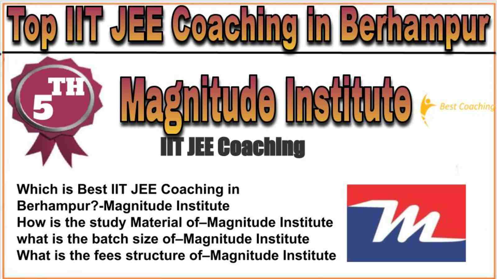Rank 5 top IIT JEE coaching in Berhampur