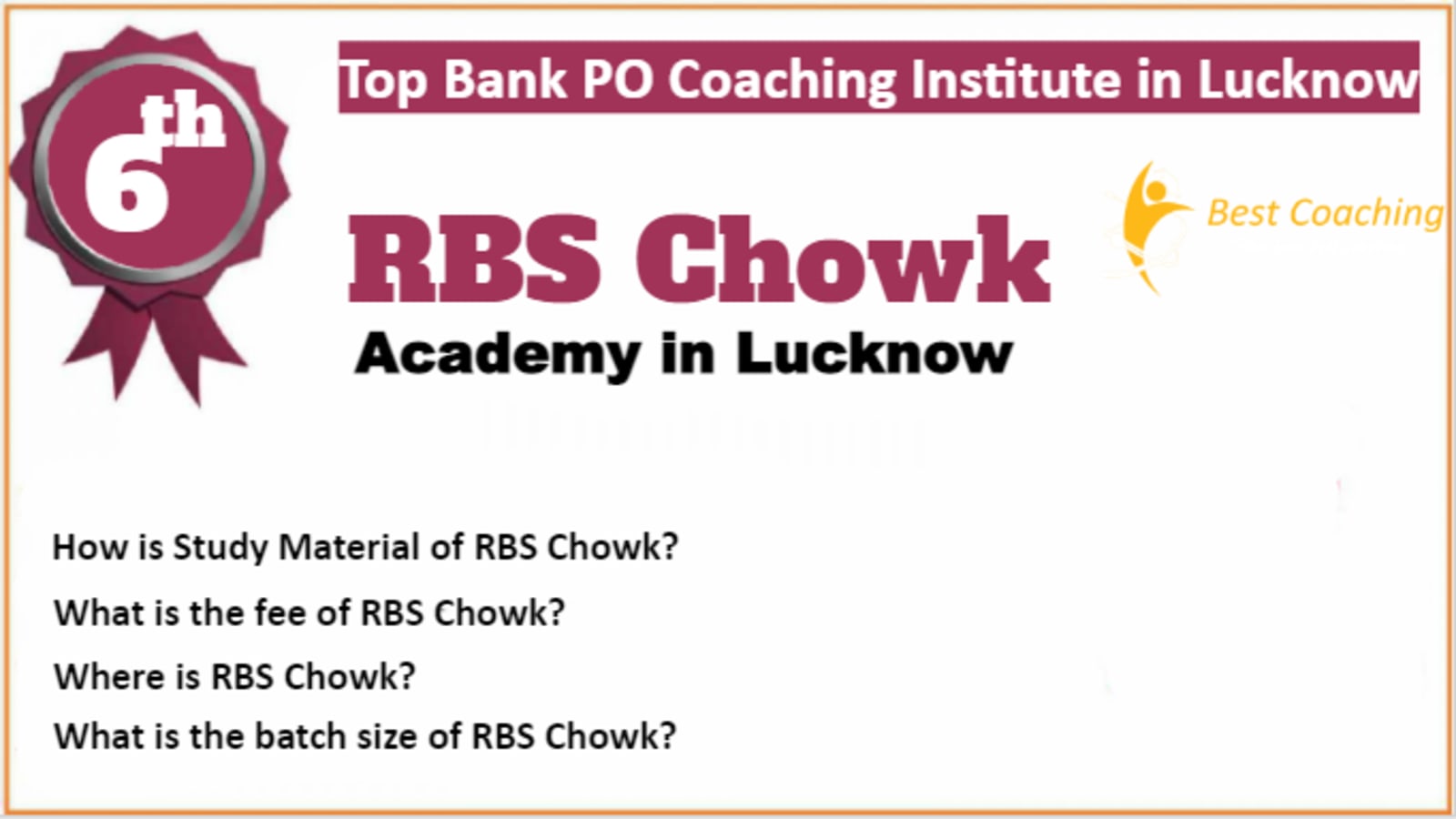 Rank 6 Best Bank PO Coaching in Lucknow