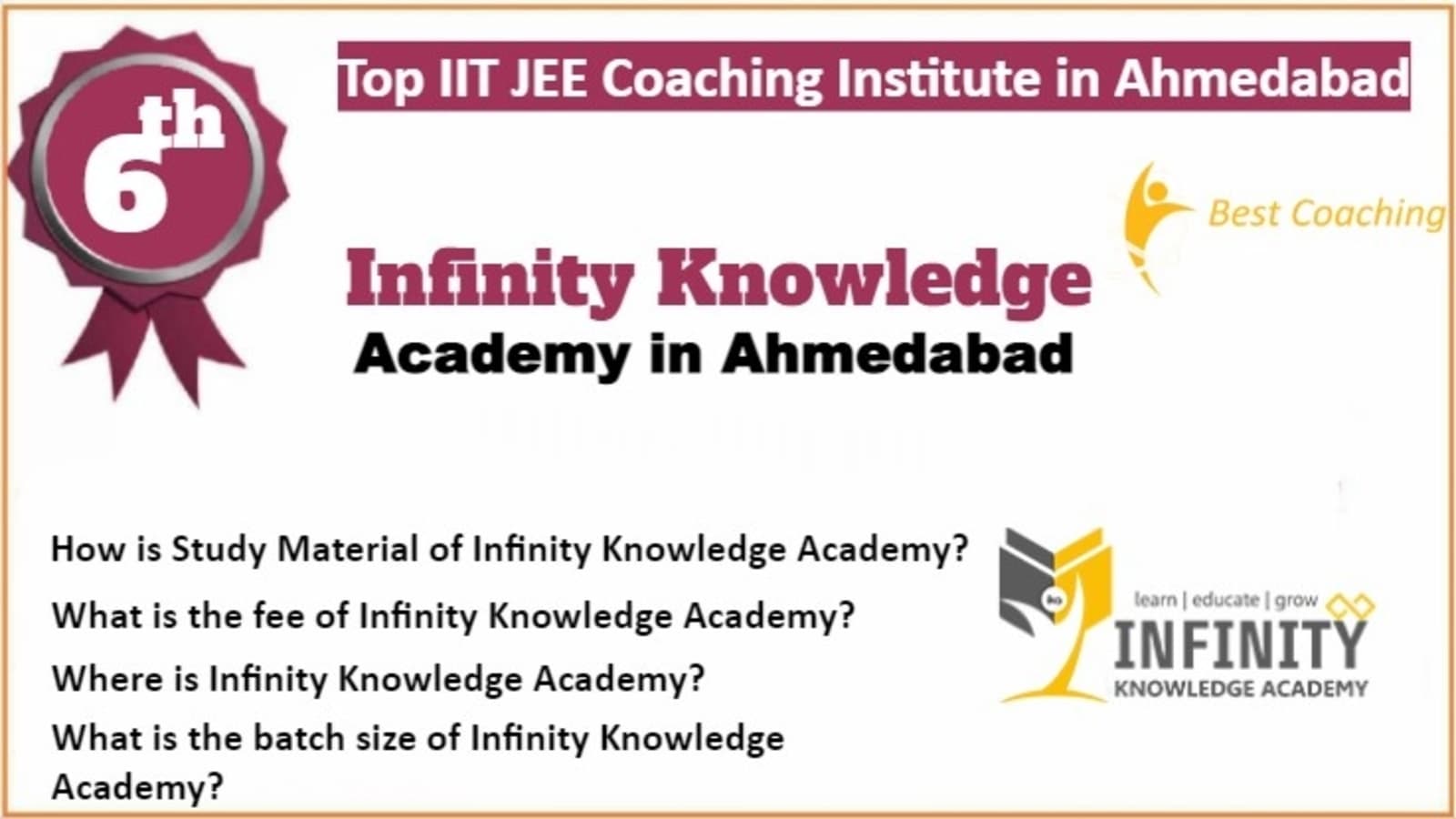 Rank 6 Best IIT JEE Coaching in Ahmedabad