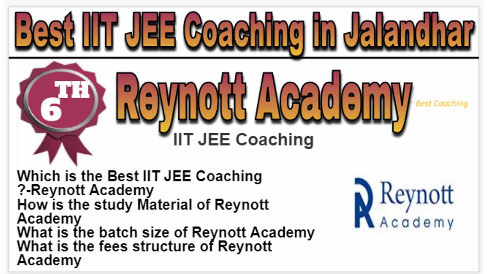 Rank 6 Best IIT JEE Coaching in Jalandhar