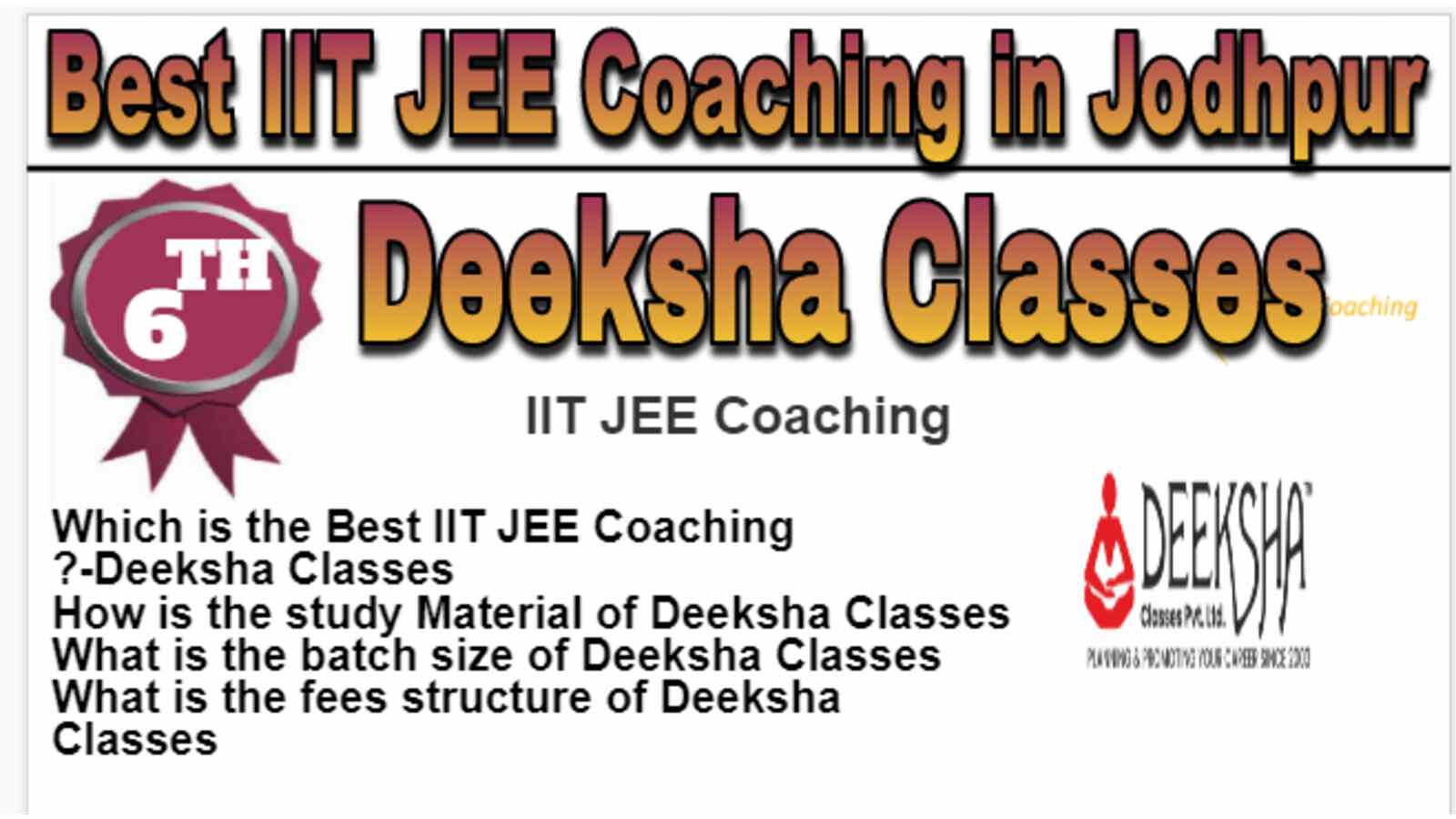Rank 6 Best IIT JEE Coaching in Jodhpur