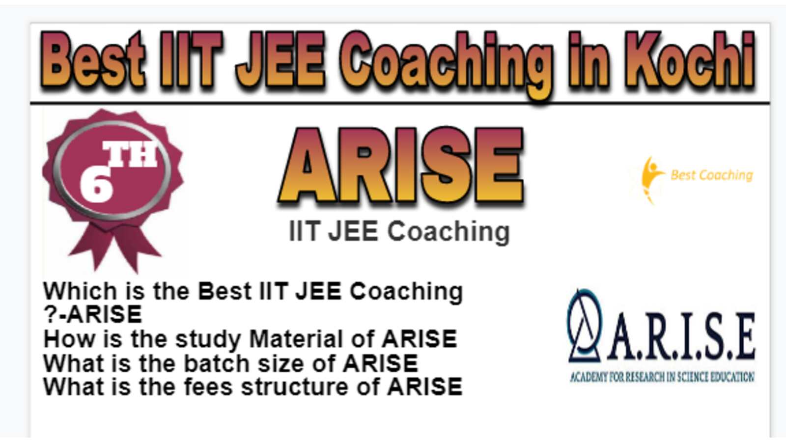 Rank 6 Best IIT JEE Coaching in Kochi