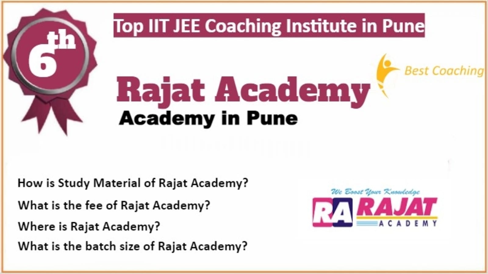 Rank 6 Best IIT JEE Coaching in Pune