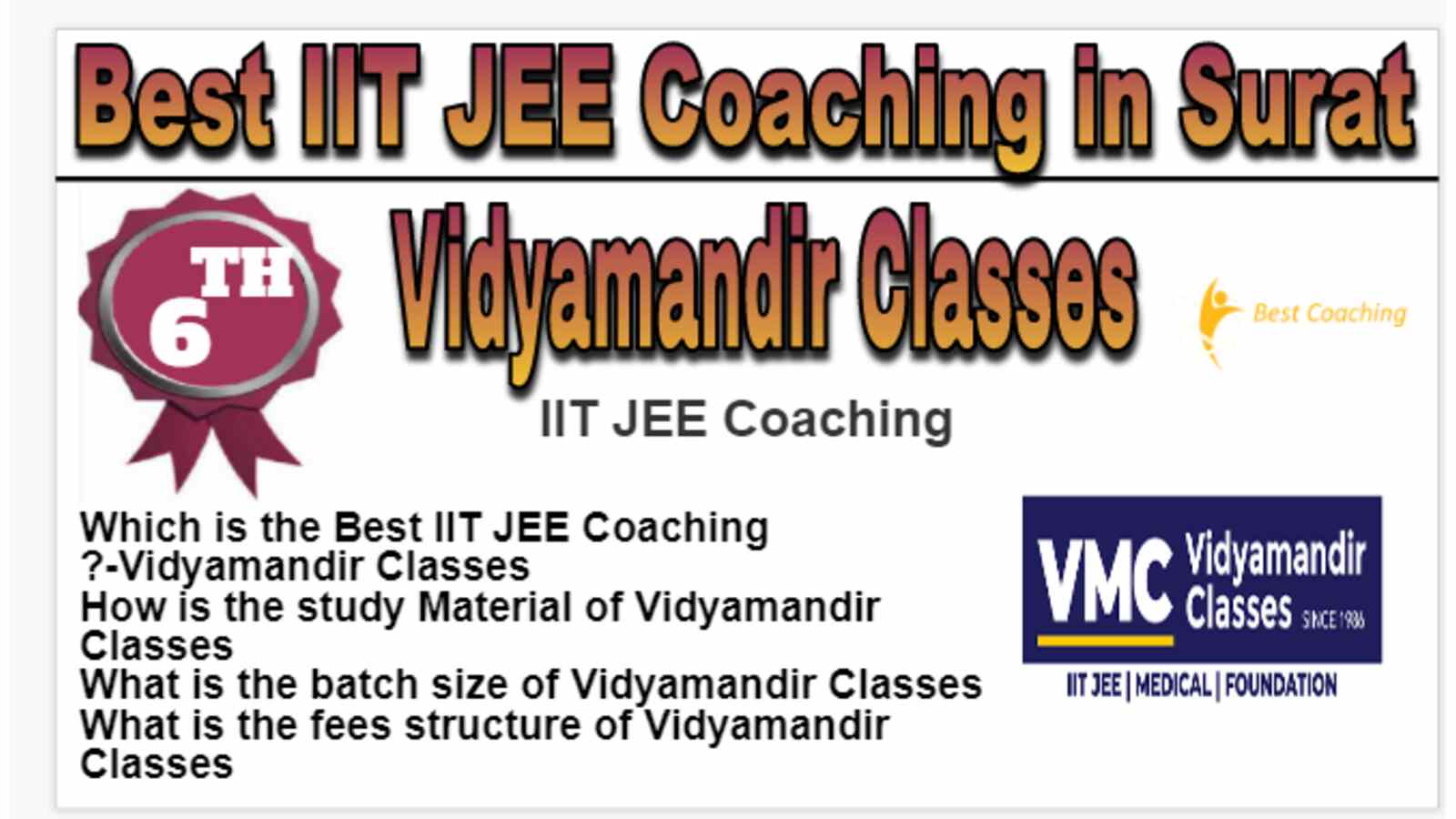 Rank 6 Best IIT JEE Coaching in Surat