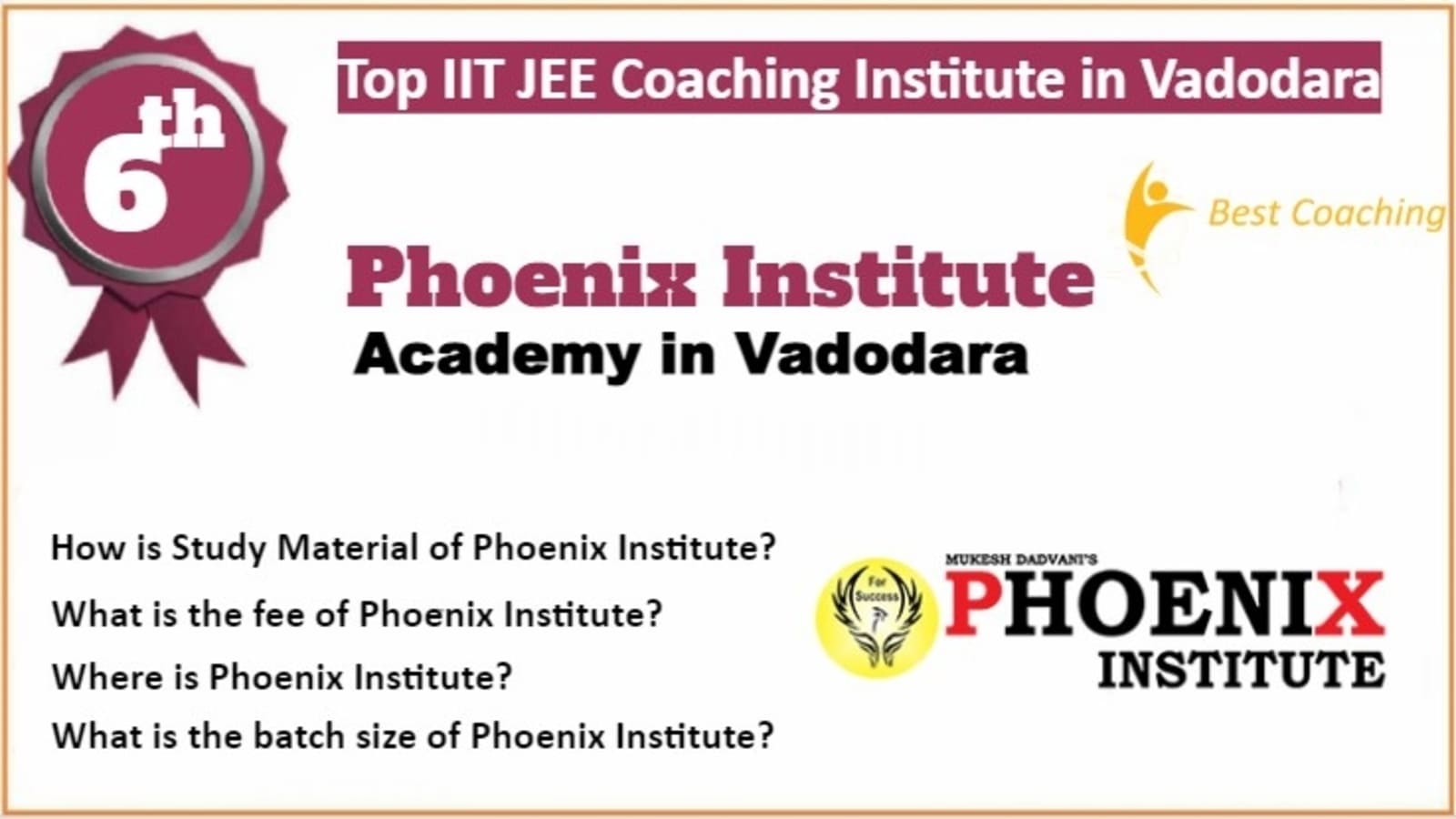 Rank 6 Best IIT JEE Coaching in Vadodara