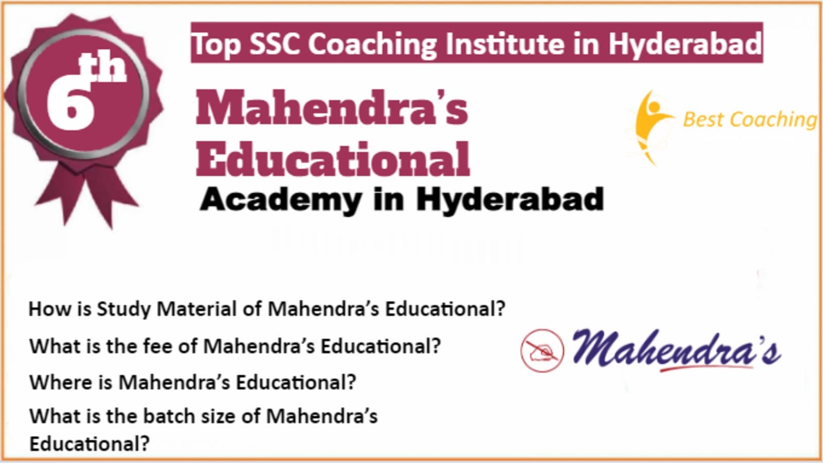 Rank 6 Best SSC Coaching In Hyderabad