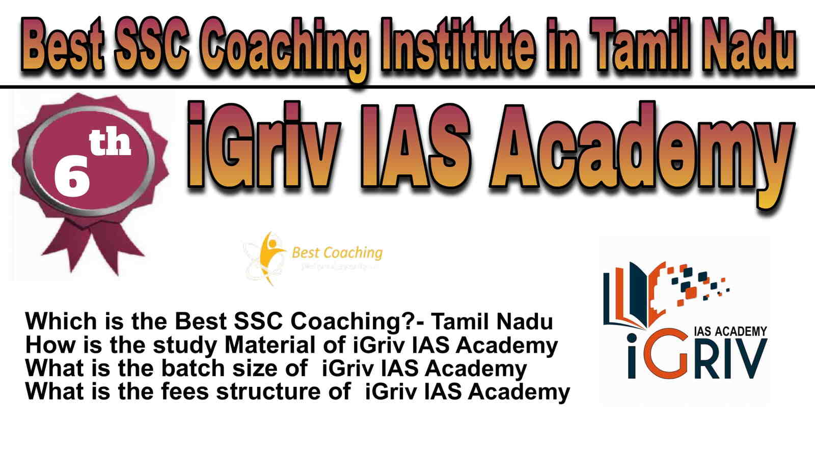 Rank 6 Best SSC Coaching in Tamil Nadu