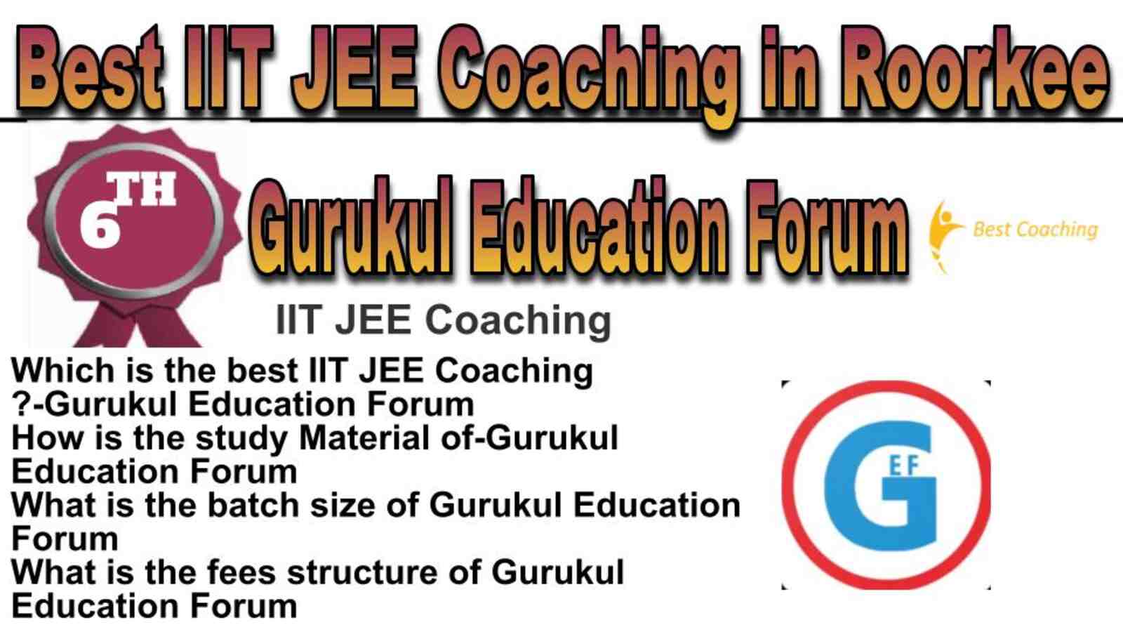 Rank 6 best IIT JEE coaching in Roorkee