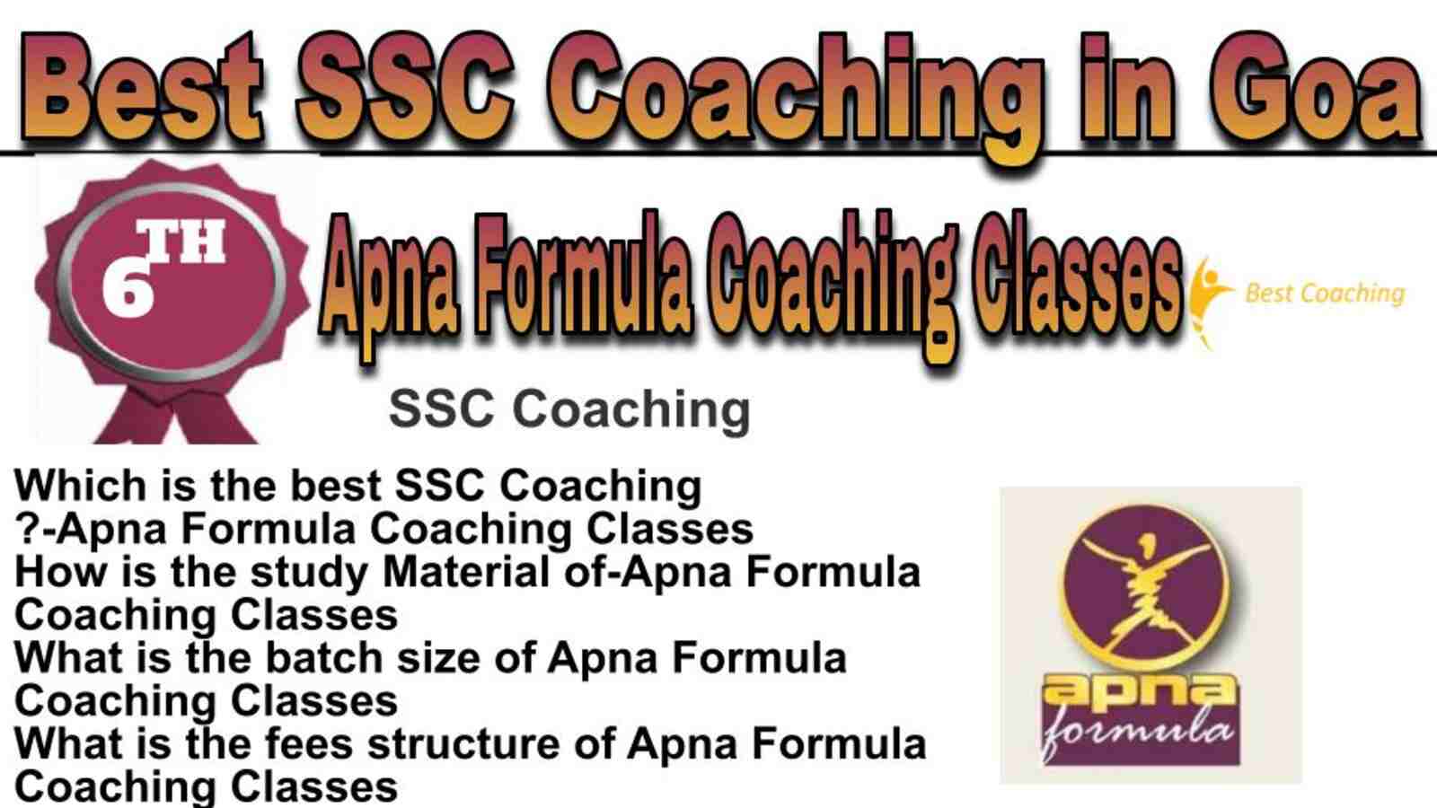 Rank 6 best SSC coaching in Goa