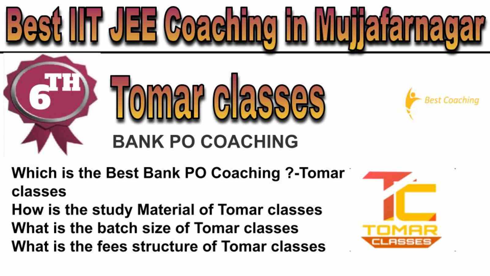 Rank 6 best bank po coaching in Mujjafarnagar