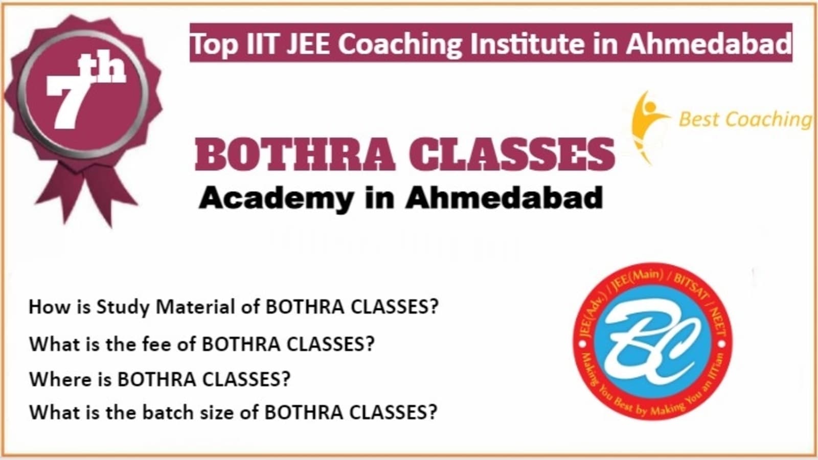 Rank 7 Best IIT JEE Coaching in Ahmedabad