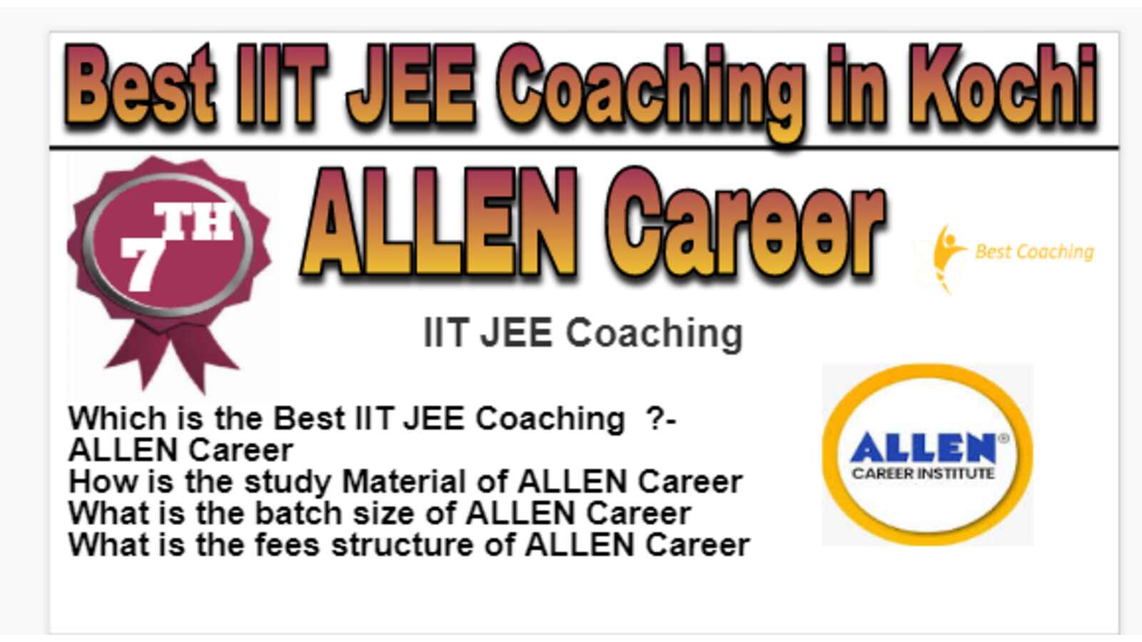 Rank 7 Best IIT JEE Coaching in Kochi