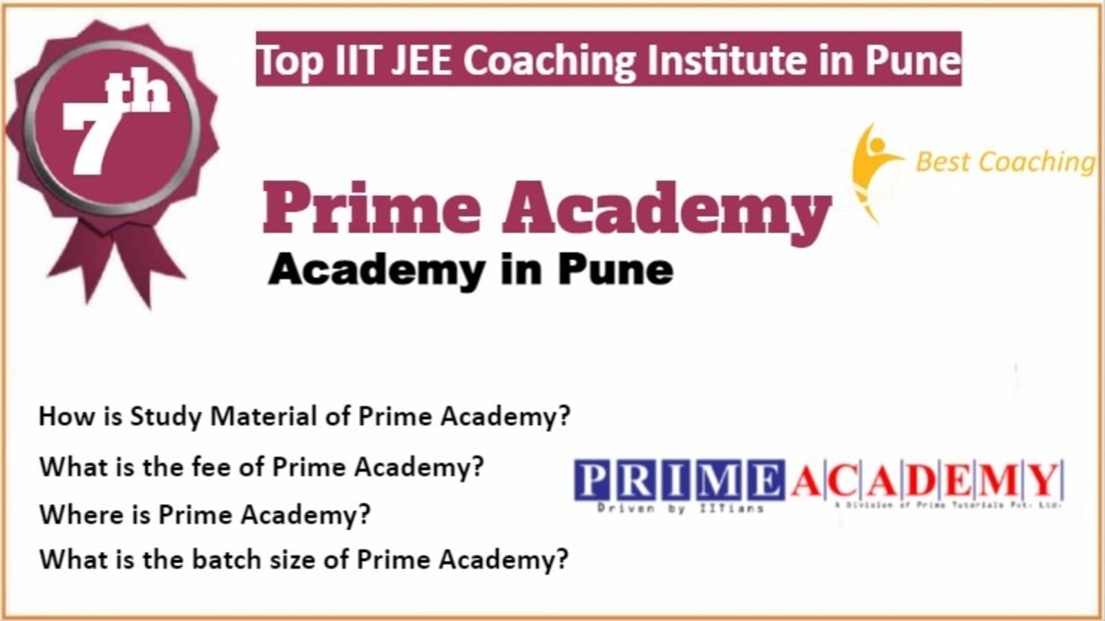 Rank 7 Best IIT JEE Coaching in Pune
