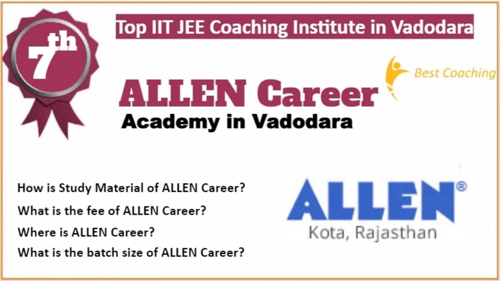 Rank 7 Best IIT JEE Coaching in Vadodara