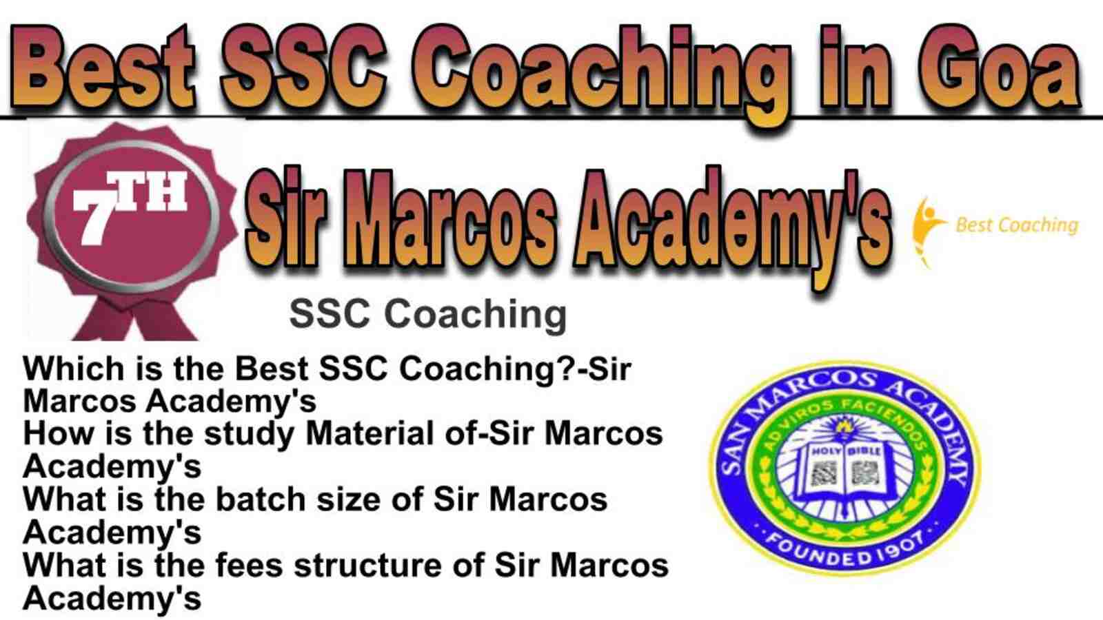 Rank 7 best SSC coaching in Goa