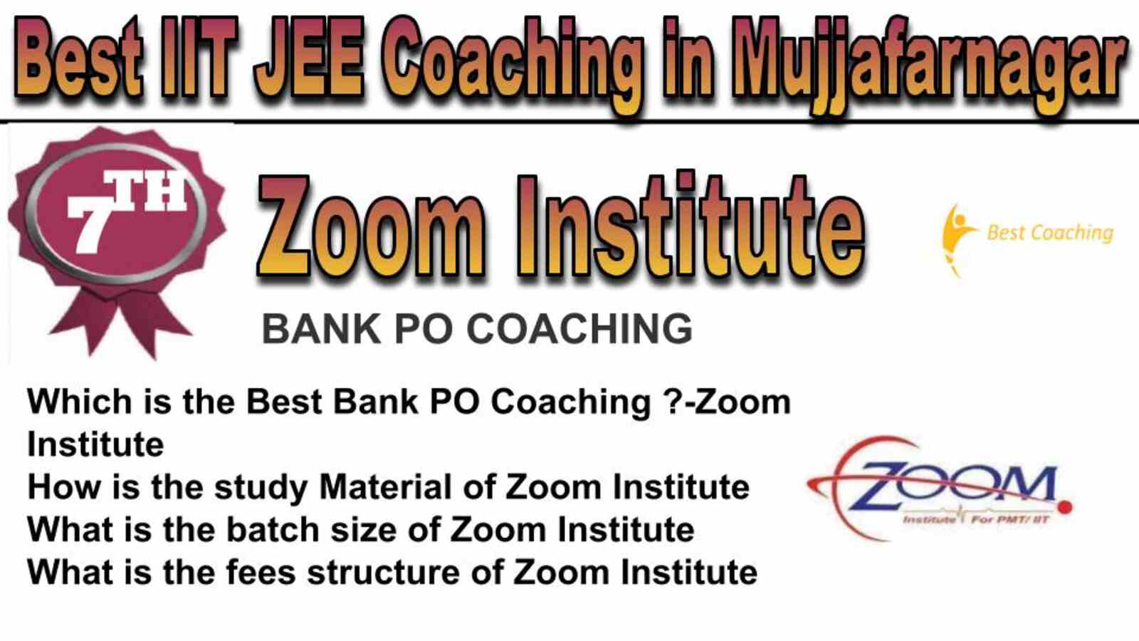 Rank 7 best bank po coaching in Mujjafarnagar